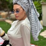 מטפחת אביב שחור לבן