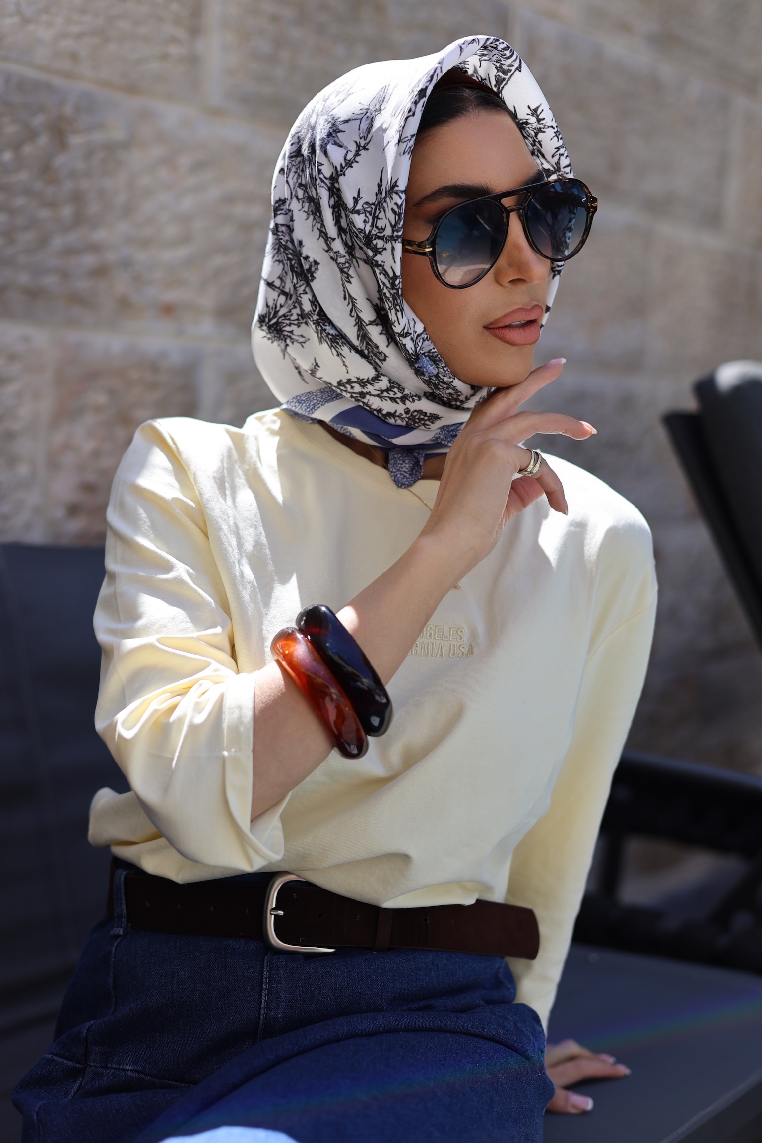 IMG_3671 מטפחת משי מסגרת כחול – תמונה 1