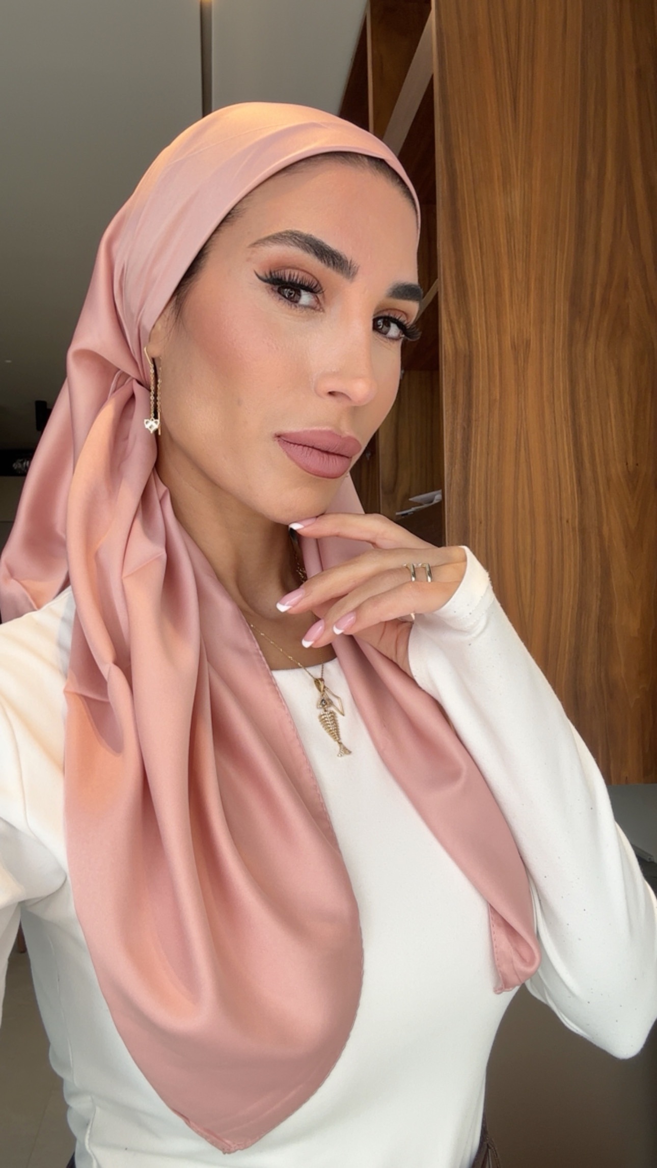IMG_5455 דגם משי ורוד חלק – תמונה 1