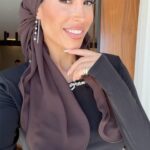 מטפחת תלתלים חום שוקולד מרובע