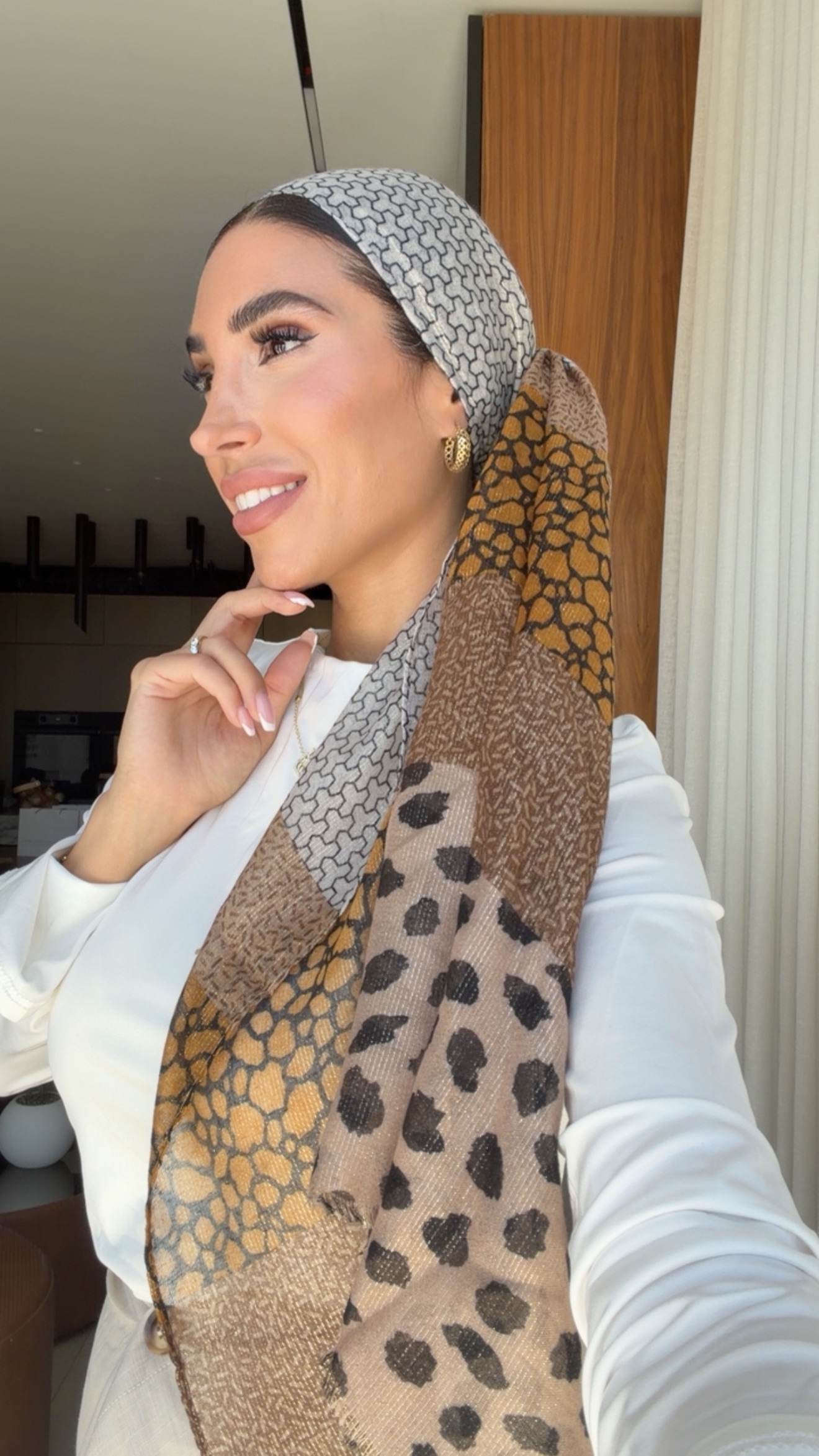 IMG_2226 דגם מנומר משולב חום לונג – תמונה 1