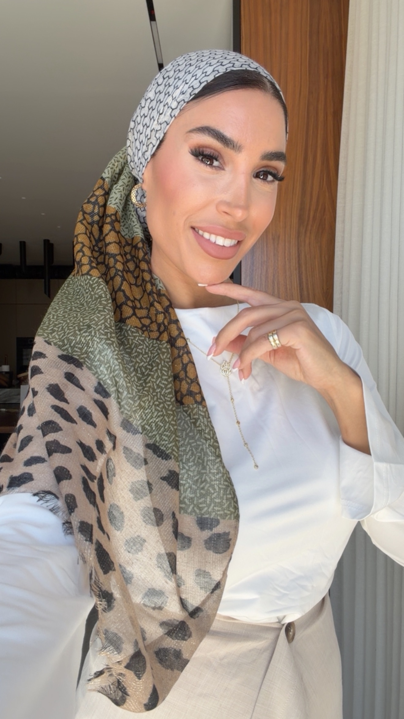 IMG_2235 דגם מנומר משולב ירוק לונג – תמונה 1
