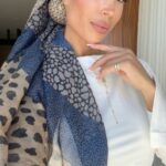 דגם מנומר משולב כחול לונג