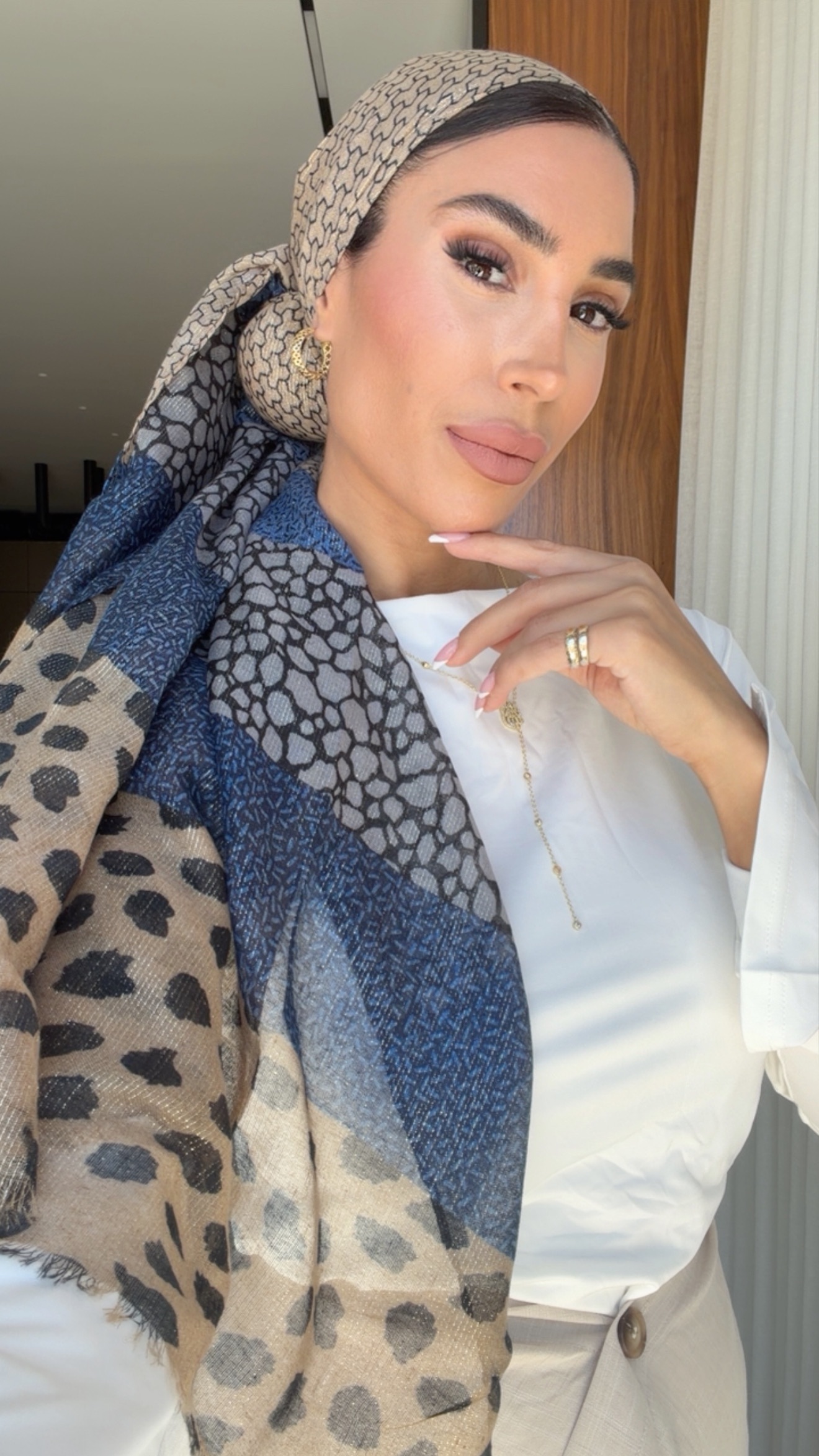 IMG_2236 דגם מנומר משולב כחול לונג – תמונה 1