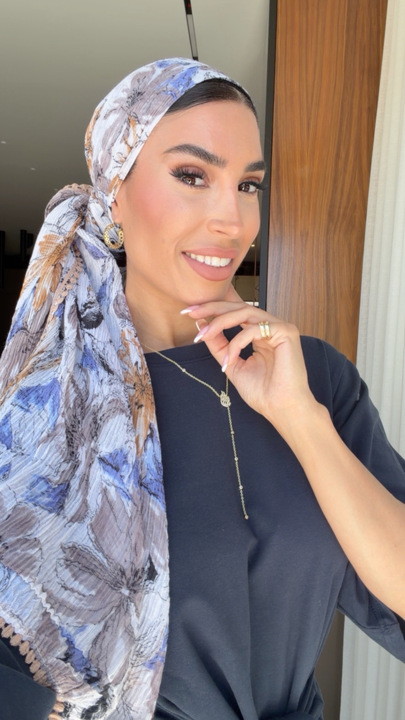 IMG_2238 דגם פליסה פרחים כחול לונג – תמונה 1