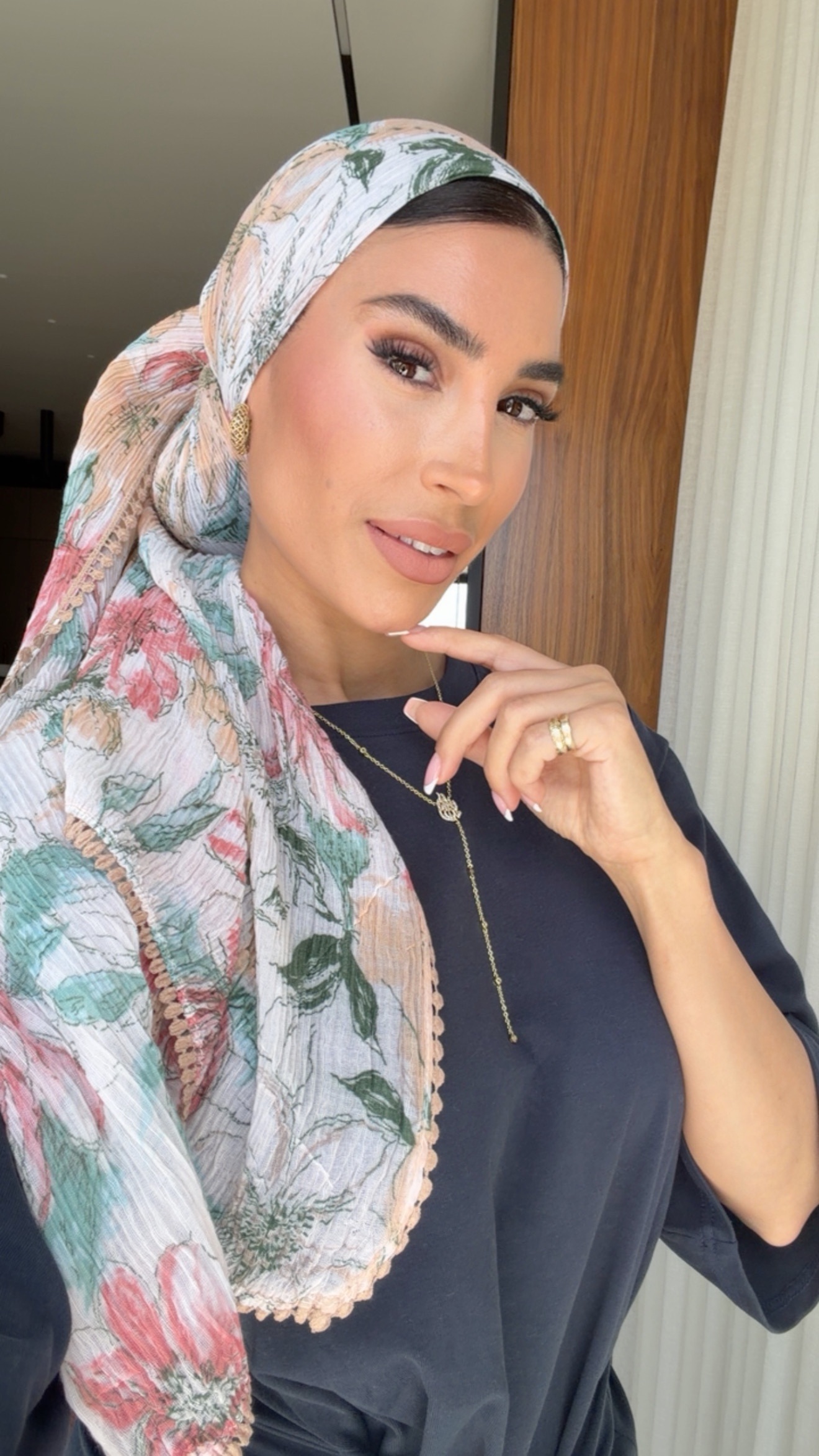 IMG_2239 דגם פליסה פרחים ירוק לונג – תמונה 1