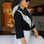 דגם נקודות שחור לבן מרובע