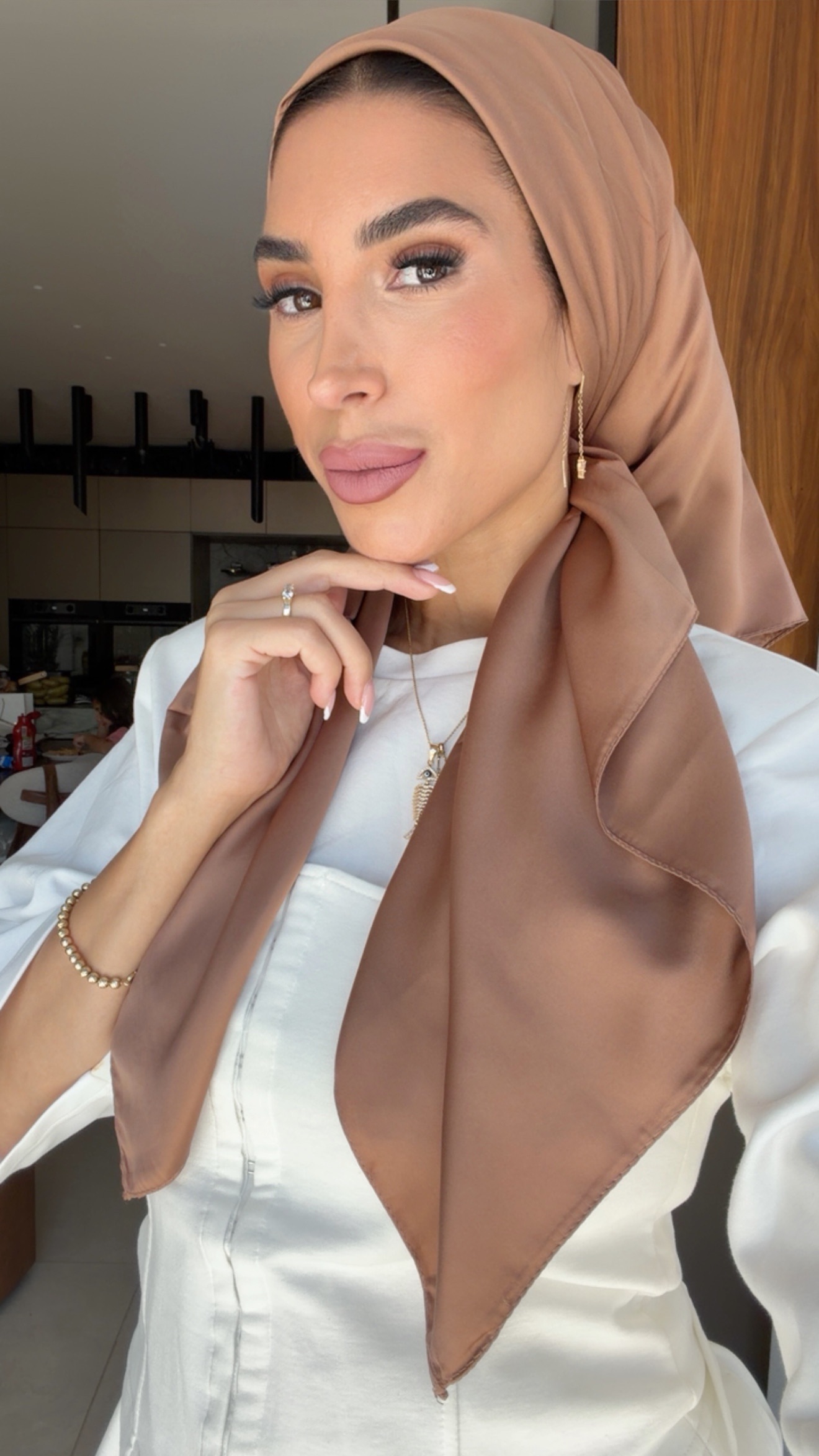 IMG_8676 דגם משי חום בהיר מרובע – תמונה 1